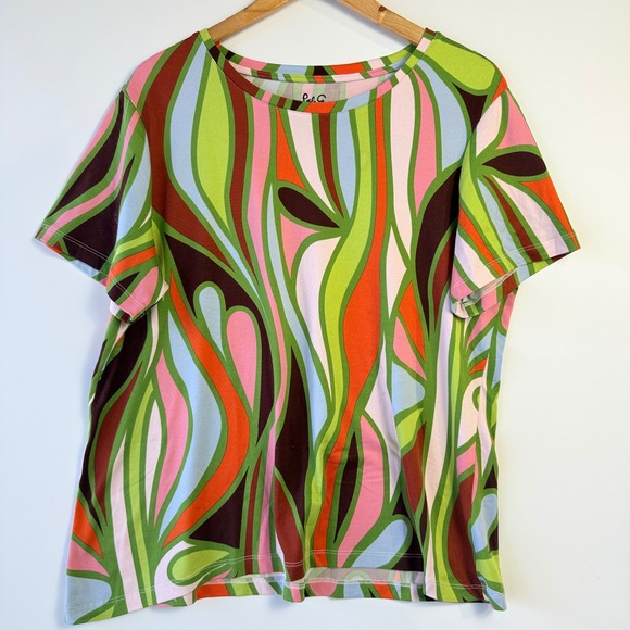 Lesley Evers Lottie Skort Set Womens XL Multi Color Excellent Retro Mod Swirl - Picture 4 of 14